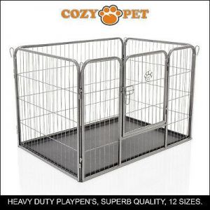 חיות וצרכיהם... כלובים מגניבים?! Heavy Duty Cozy Pet Puppy Playpen Run Crate Pen 61cm High Dog Cage - ABS Floor