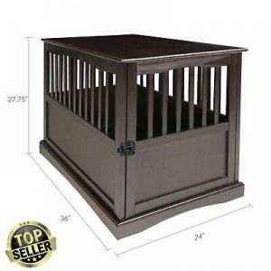 Indoor Wood Large Dog Crate End Table House Big Dogs Cage Kennel Furniture