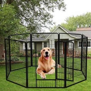 Heavy Duty 8 Panel Dog Pet Puppy Rabbit Guinea Playpen Run Crate Enclosure Cage