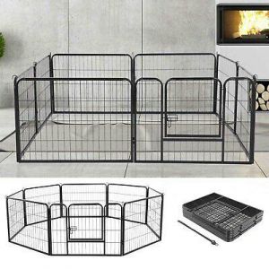 8 Panel Foldable Pet Play Pen Puppy Dog Animal Cage Run Fence Exercise Playpen