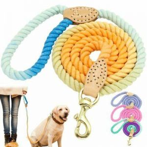 Walking Training Lead Leash For Pets Durable Nylon Material Solid Patterned Type