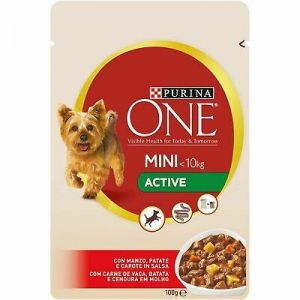 חיות וצרכיהם... אוכל לכלבים Purina One Puppy Dog Wet Food Beef Potato Flavor Mini Active Treats Snack 100g