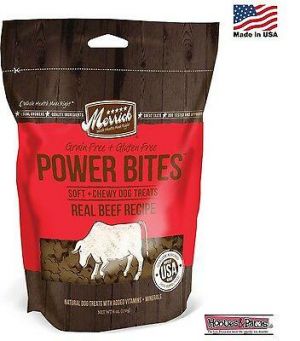 חיות וצרכיהם... אוכל לכלבים Natural Healthy Merrick Beef Bites Training Dog Treats Grain Free Made in USA